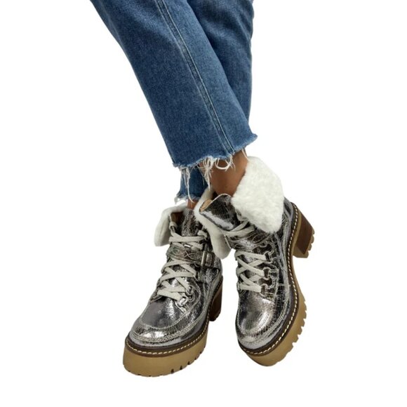 New Free People Cozy Jasper Pewter Hiker Boots Size 10 - Picture 6 of 10